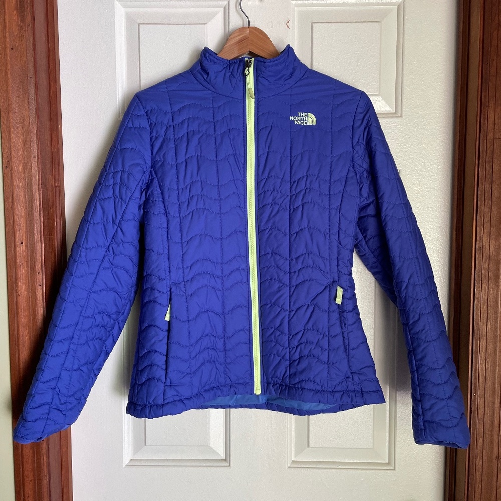 The North Face Blue Full Zip Up Quilted Light Weight Jacket Size Large